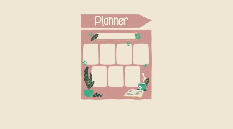 Planner semanal para imprimir com layout minimalista e espaços para metas e tarefas.